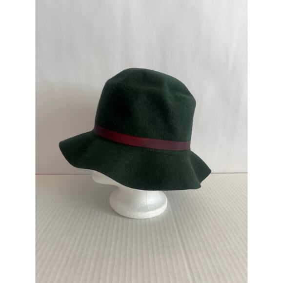 Effanem 100% Wool Crusher Genuine Vintage Hat Dark Green Burgundy Band - Picture 5 of 8